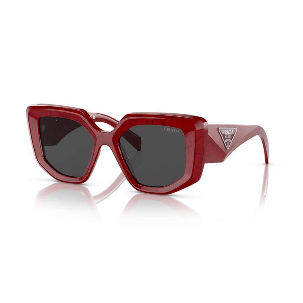 Prada Red Marble Cat Eye Symbole Sunglasses PR 14ZS - Picture 16 of 16